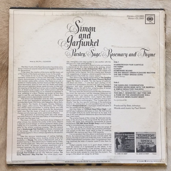 Simon & Garfunkel -“Parsley,Sage,Rosemary&Thyme" Vinyl LP - Picture 2 of 5